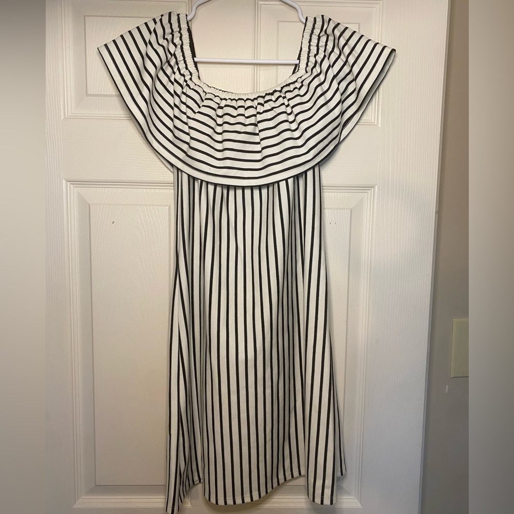 Striped Black and White Women's Dress
